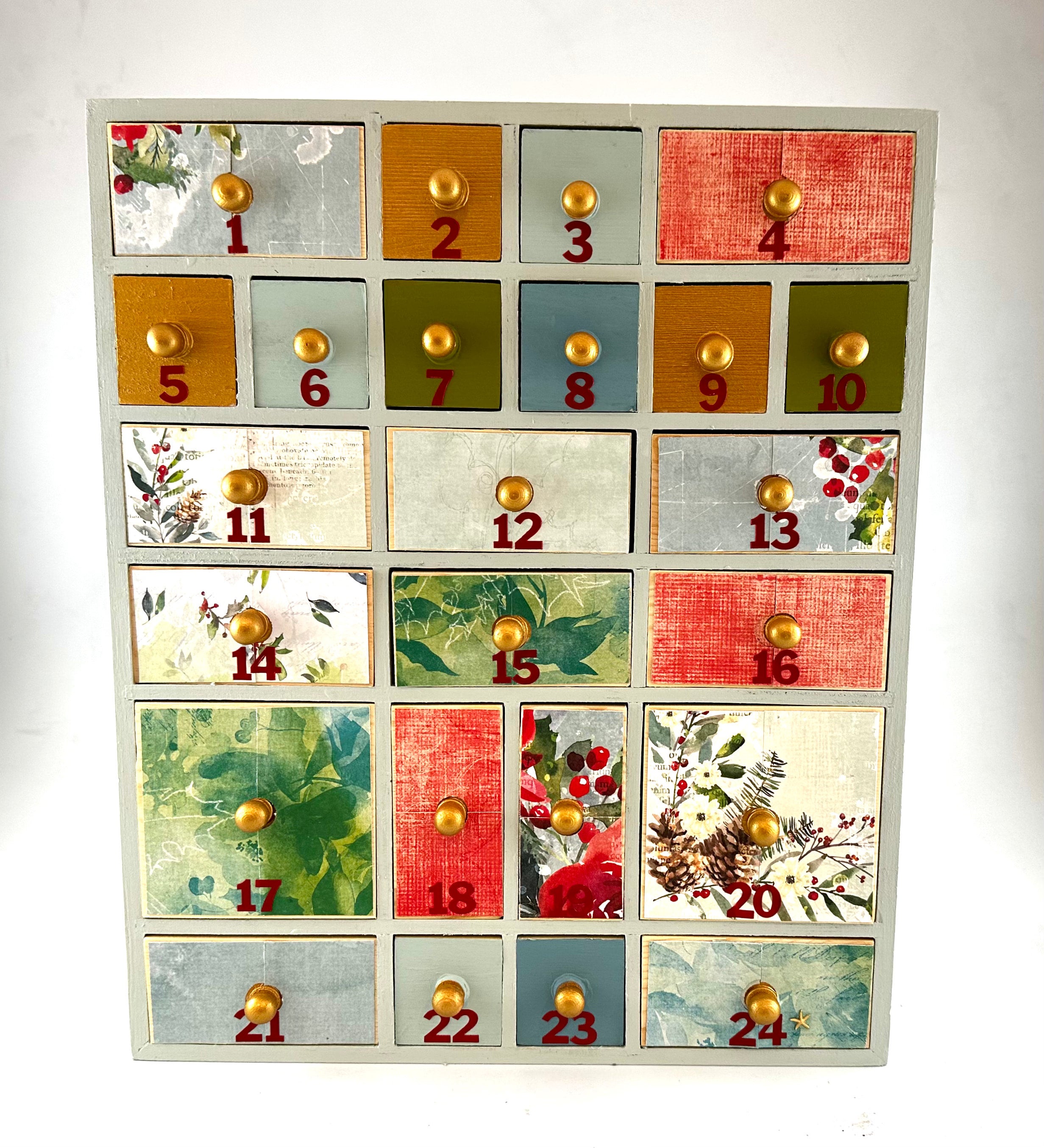 Wooden Advent Calendar Marsh Light Wooden Advent Calendar Marsh Light